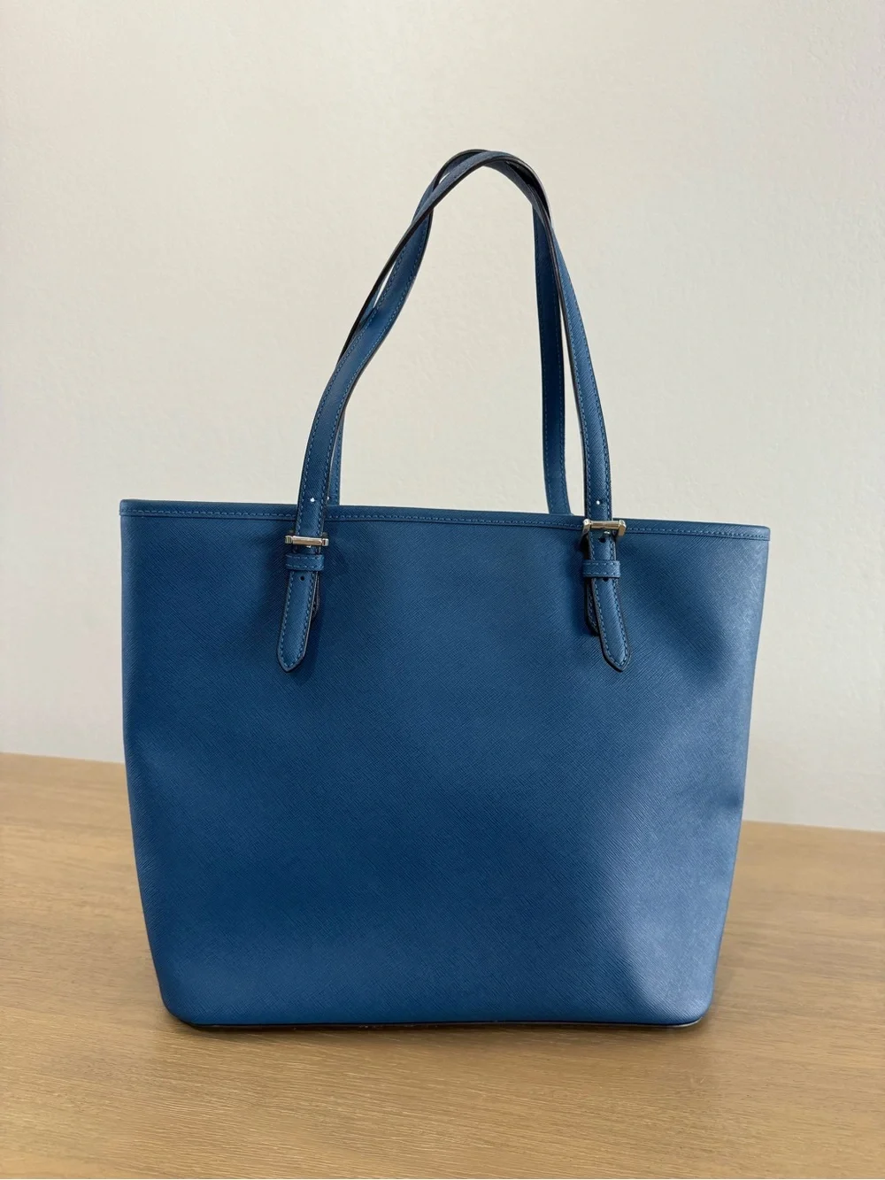 Michael Kors Royal Blue Leather Tote with Matching Zip Wallet